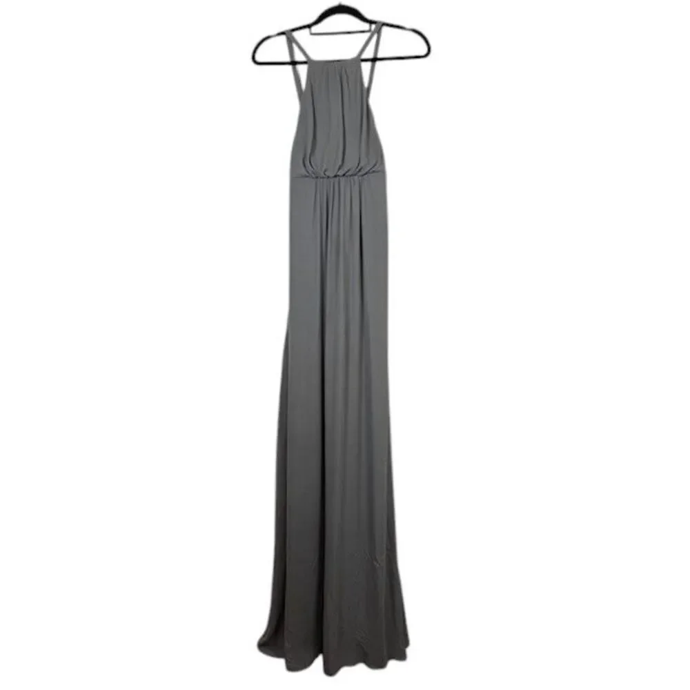 Show Me Your Mumu Amanda Maxi Dress Halter Neck Elastic Back Sage / Gray Size XS